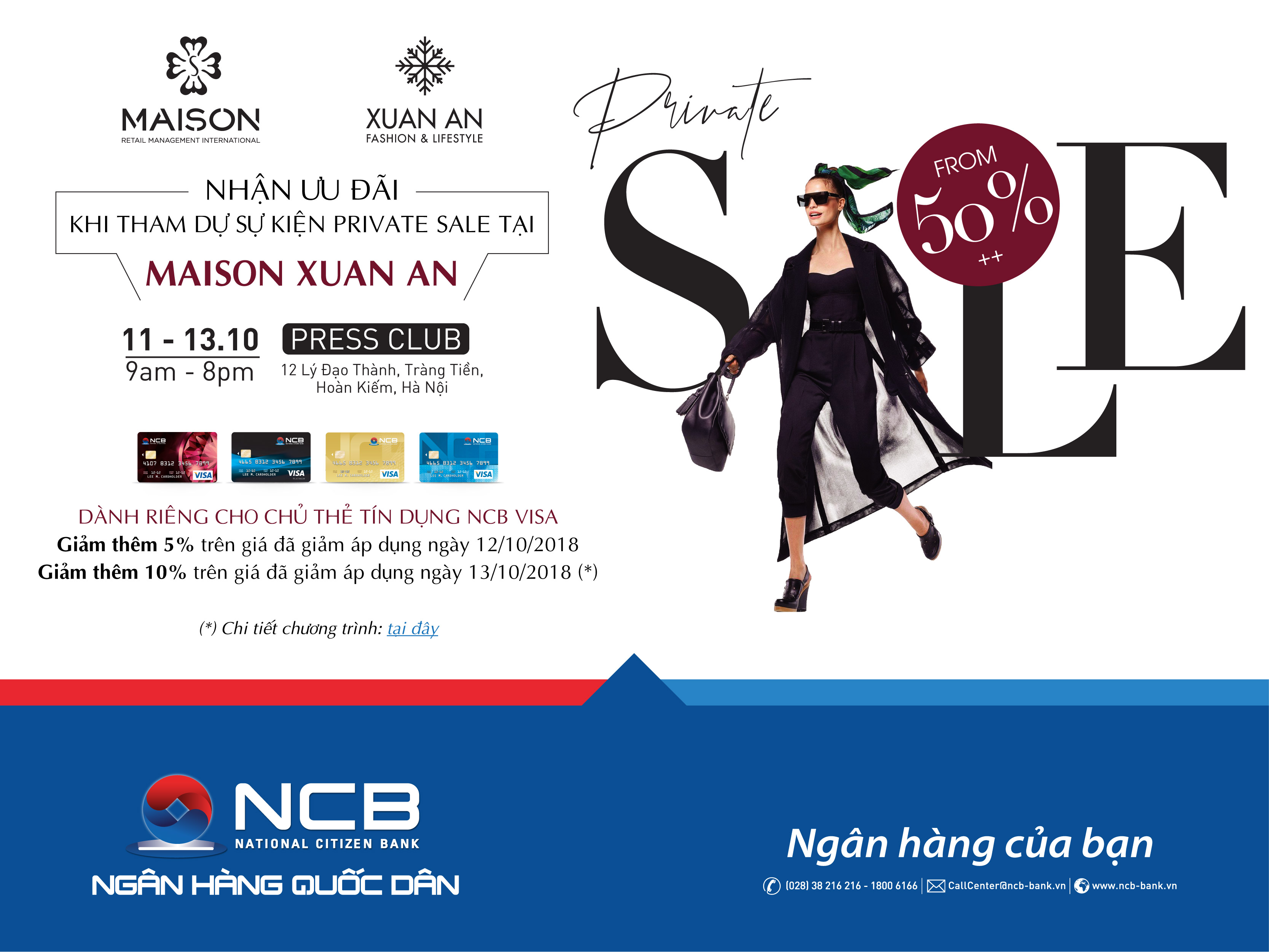 Thỏa sức mua sắm hàng hiệu tại Luxury Private Sale cho chủ thẻ NCB Visa