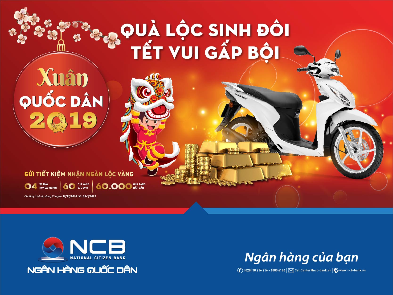 NCB TUNG LOẠT QUÀ KHUYẾN MÃI TẾT TRỊ GIÁ LÊN ĐẾN GẦN 3 TỶ ĐỒNG