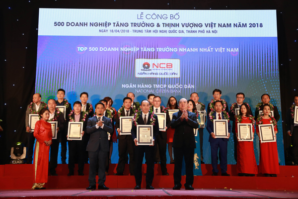 NCB vinh dự nằm trong top 500 doanh nghiệp tăng trưởng nhanh nhất Việt Nam năm 2018