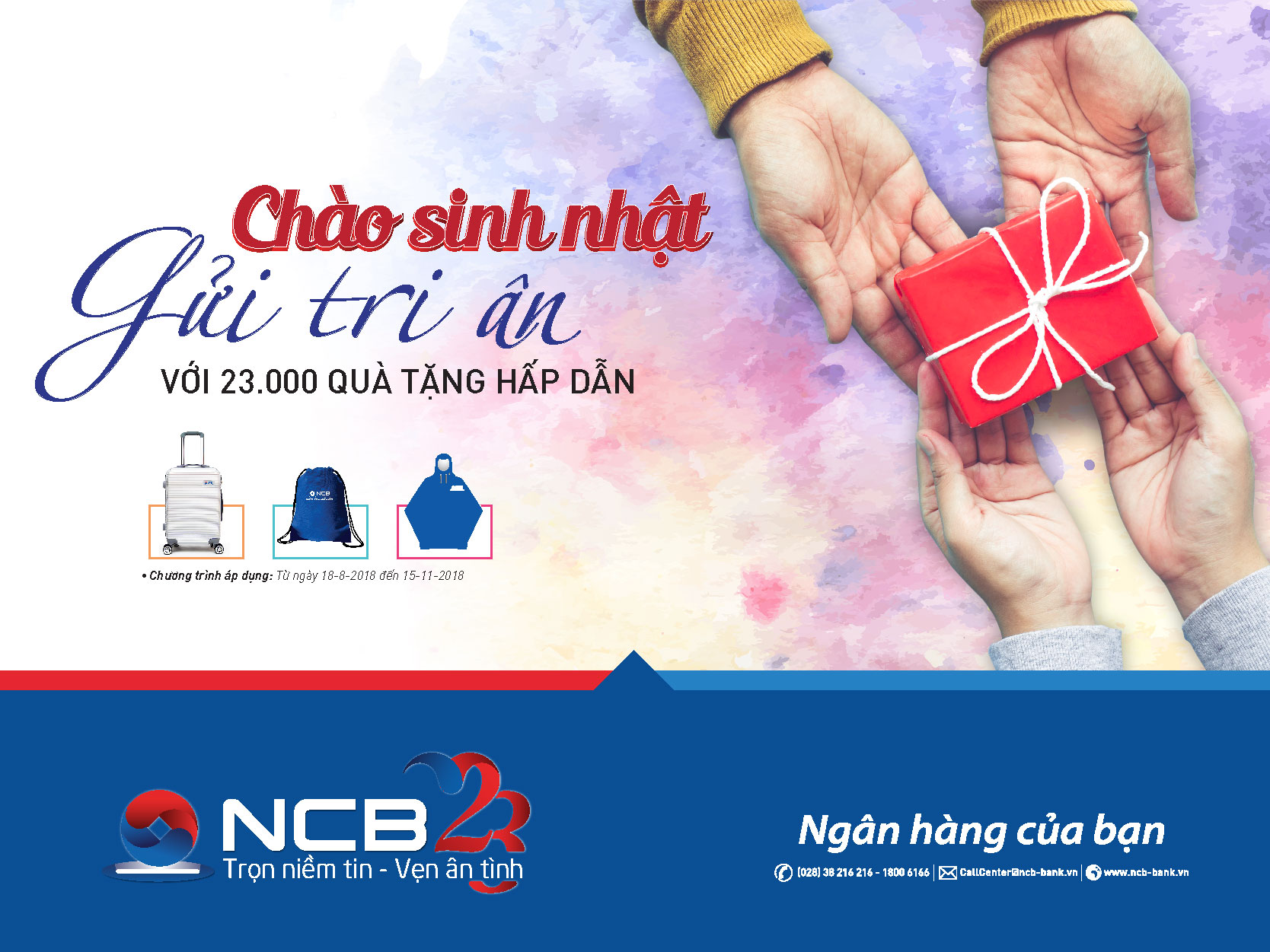 Thông báo Danh sách Chủ thẻ tín dụng quốc tế Visa NCB trúng thưởng đợt 2 chương trình khuyến mãi “Chào sinh nhật - Gửi tri ân