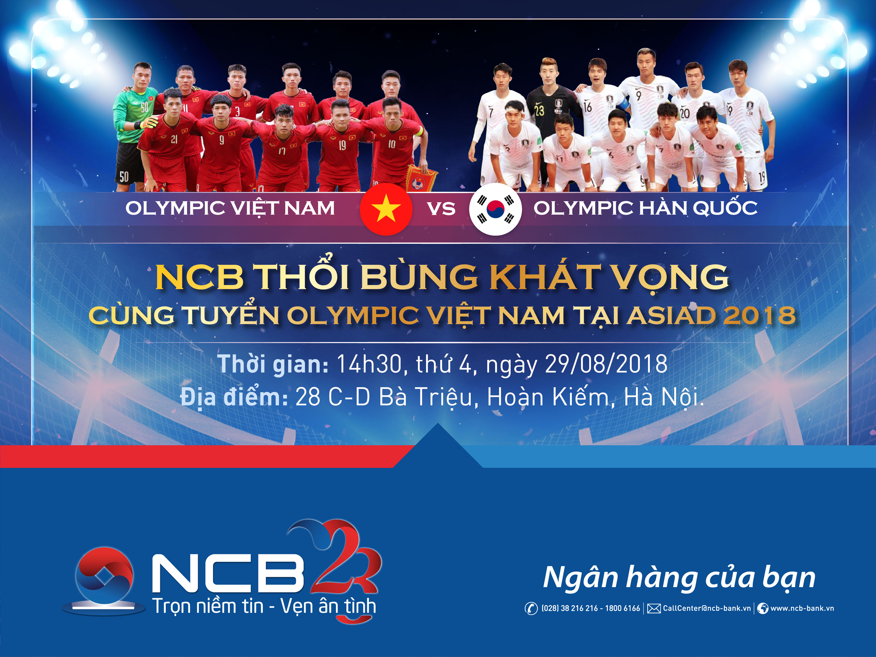 Ngân hàng Quốc Dân thổi bùng giấc mơ vô địch cùng Olympic Việt Nam