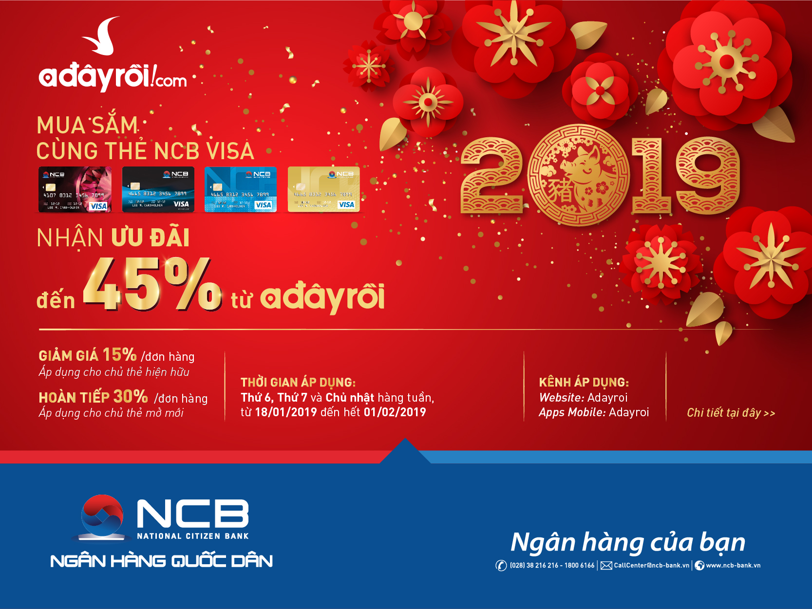 SHOPPING TRÊN ADAYROI CÙNG THẺ NCB VISA