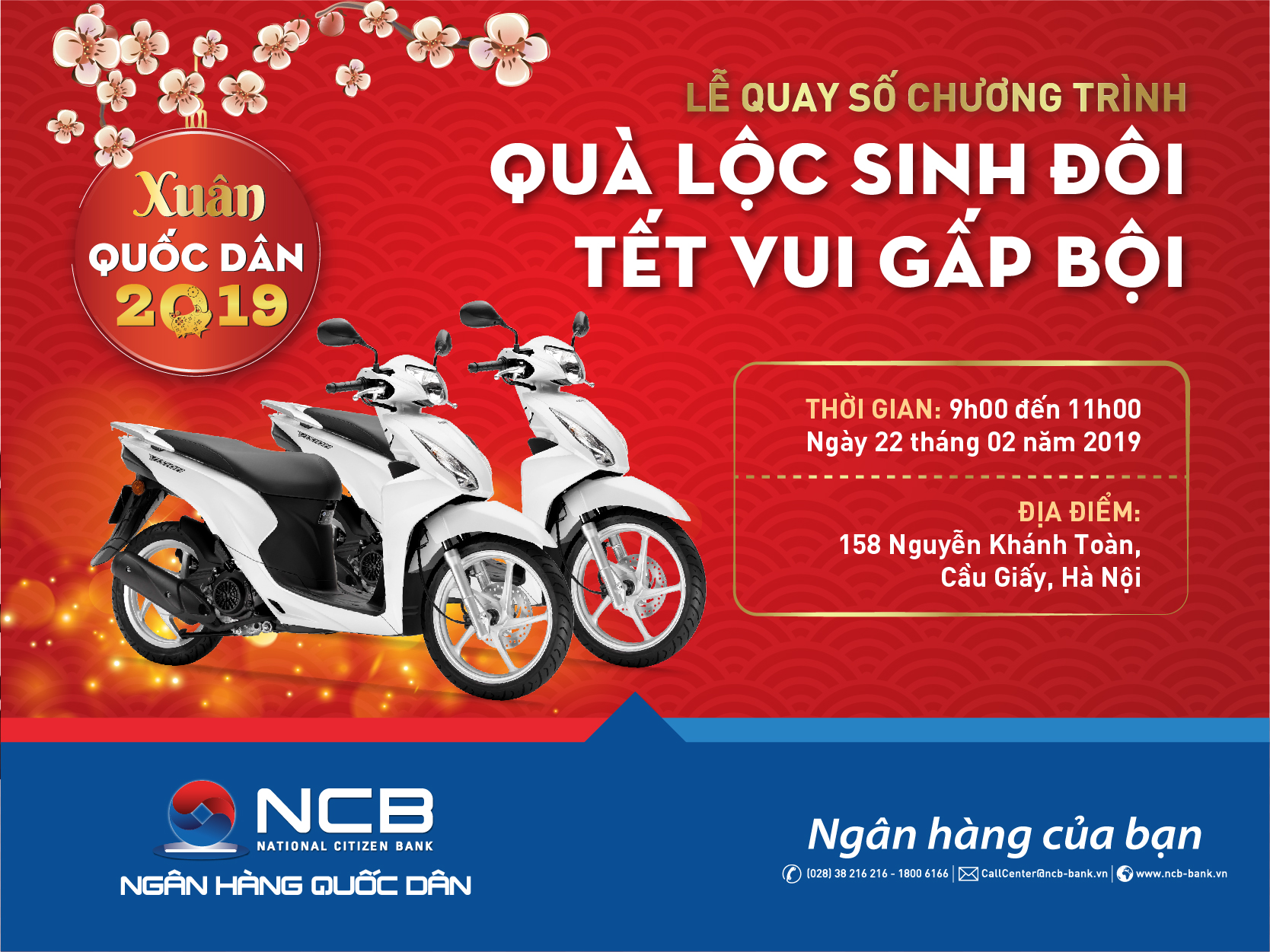 LỄ QUAY SỐ TRÚNG THƯỞNG LẦN 4 CHƯƠNG TRÌNH XUÂN QUỐC DÂN - QUÀ LỘC SINH ĐÔI - TẾT VUI GẤP BỘI