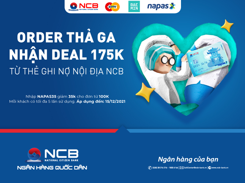 ĂN UỐNG THẢ GA, KHỎI LO VỀ GIÁ CÙNG THẺ GHI NƠ NỘI ĐỊA NCB