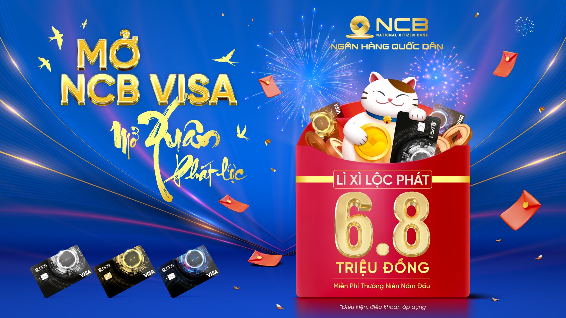 MỞ XUÂN PHÁT LỘC VỚI ƯU ĐÃI HẤP DẪN TỪ THẺ NCB VISA