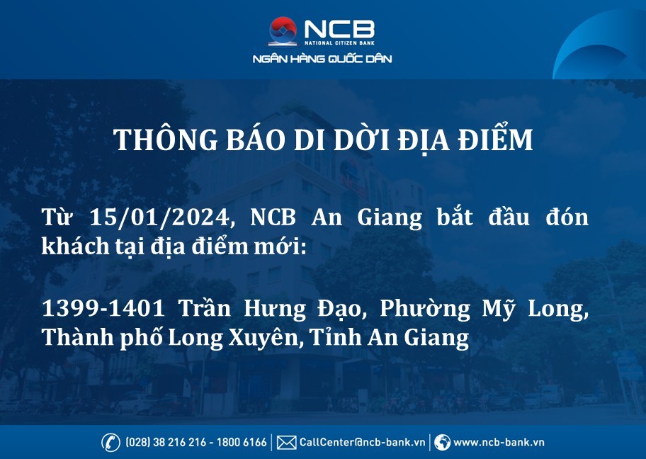 NCB AN GIANG THAY ĐỔI ĐỊA ĐIỂM GIAO DỊCH