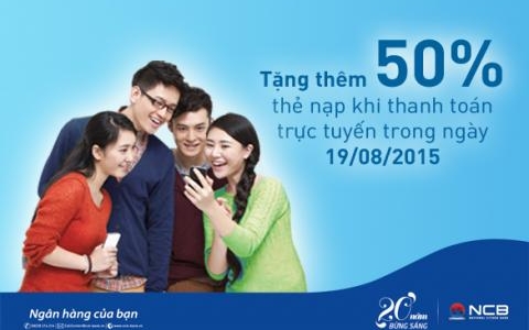 MOBIFONE ƯU ĐÃI 50% CHO KHÁCH HÀNG KHI THANH TOÁN HOẶC NẠP TIỀN TRỰC TUYẾN