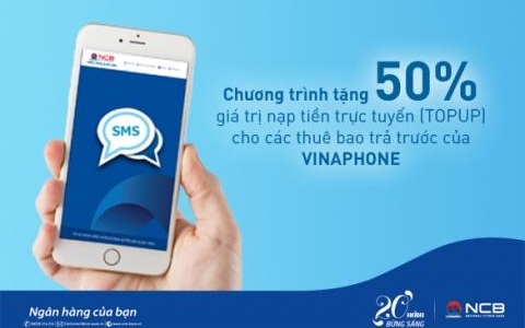 VINAPHONE ƯU ĐÃI 50% CHO KHÁCH HÀNG KHI THANH TOÁN HOẶC NẠP TIỀN TRỰC TUYẾN