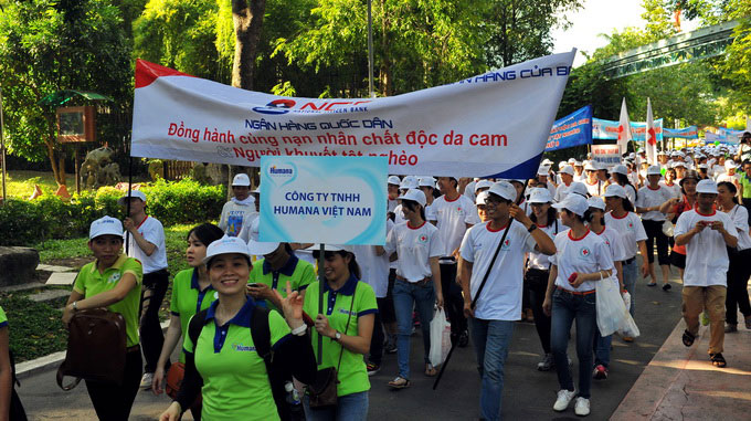 Đoàn Ngân hàng Quốc Dân hào hứng đi bộ đồng hành cùng nạn nhân chất độc da cam & Người khuyết tật nghèo