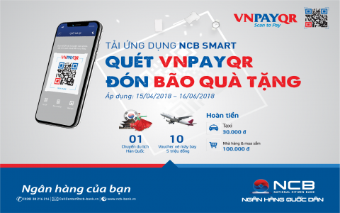 Đón BÃO quà tặng khi quét VNPAYQR trên ứng dụng NCB Smart