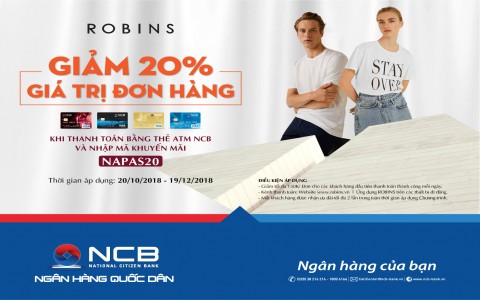 Mua sắm thỏa thích tại Robins cùng thẻ ATM NCB