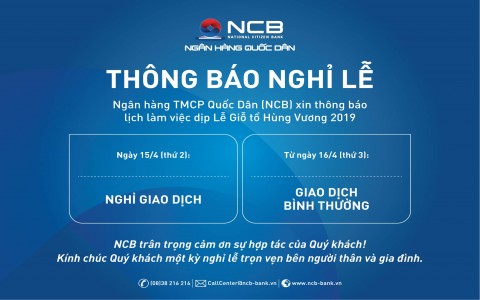 THÔNG BÁO LỊCH LÀM VIỆC KỲ NGHĨ LỄ GIỖ TỔ HÙNG VƯƠNG