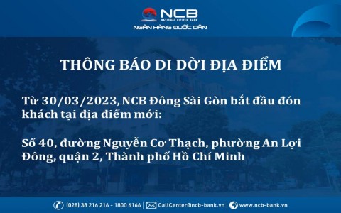 NCB AN PHÚ THAY ĐỔI TÊN GỌI, ĐỊA ĐIỂM GIAO DỊCH VÀ KHAI TRƯƠNG TRỤ SỞ MỚI