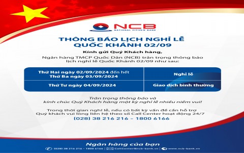 ANNOUNCEMENT OF VIETNAM NATIONAL DAY HOLIDAY SCHEDULE